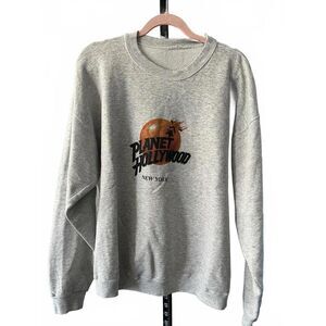 Vintage 90’s Planet Hollywood New York Gray Crewneck Sweatshirt